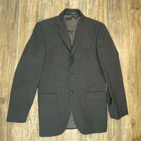 Fabio Paoloni Reda Wool Stretch Gray Plaid Super 100’s Blazer Mens Size: 48